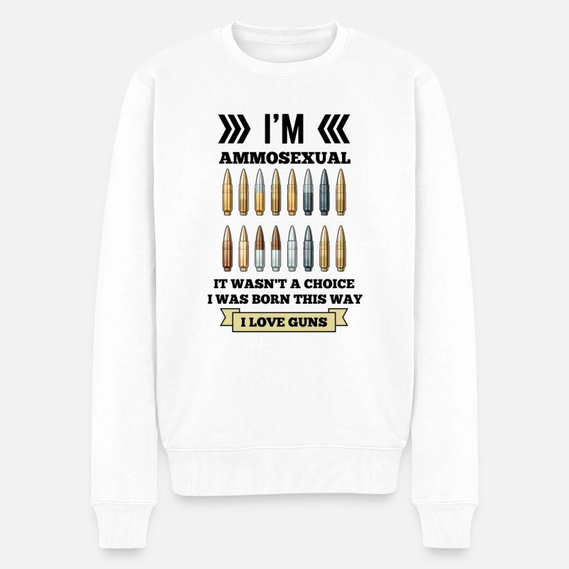 Ich bin ammosexuell - Männer Premium Bio Pullover - Weiß