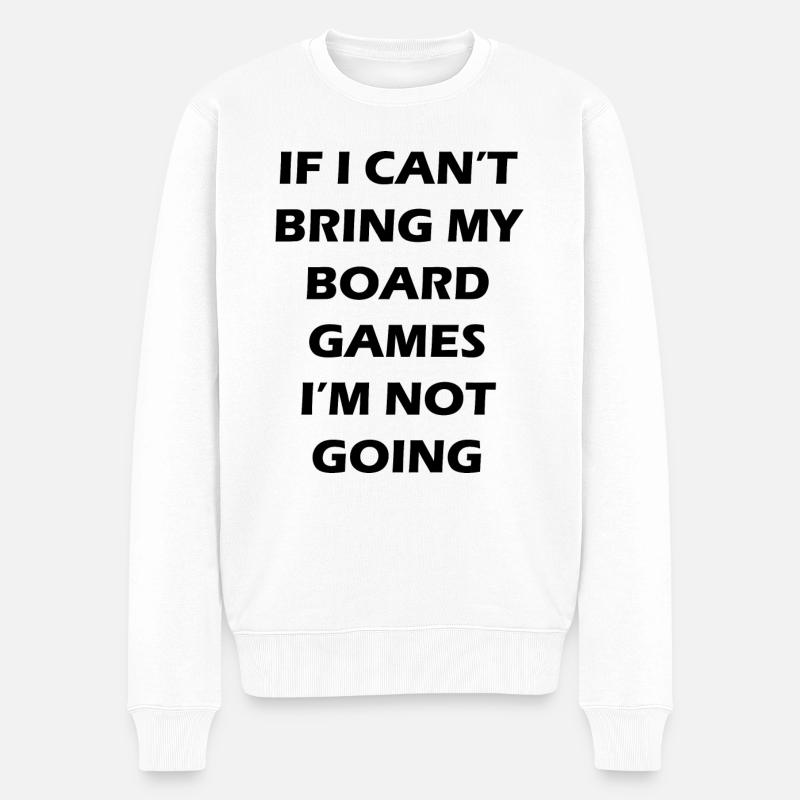 boardgame chess backgammon game night - Männer Premium Bio Pullover - Weiß