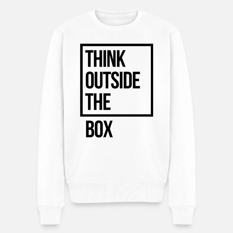 THINK OUTSIDE THE BOX - Pull Premium bio Homme - blanc