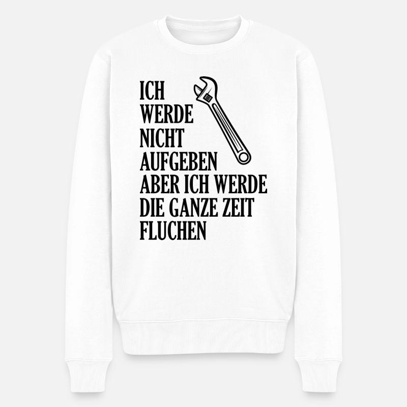 Handwerker Handyman Handwerk Werkzeug Baustelle - Männer Premium Bio Pullover - Weiß