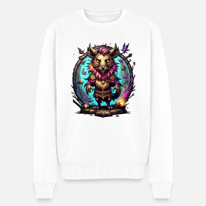 Graffiti Monster - Männer Premium Bio Pullover - Weiß