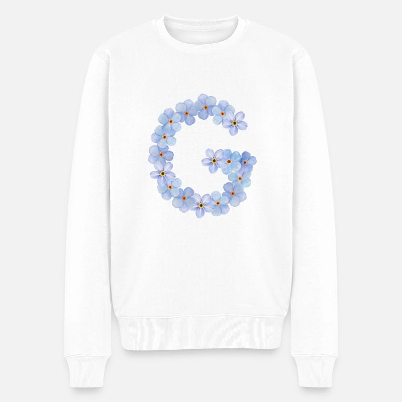 Buchstabe G - Männer Premium Bio Pullover - Weiß
