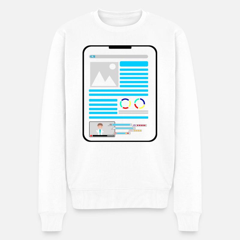 Tablet - Männer Premium Bio Pullover - Weiß