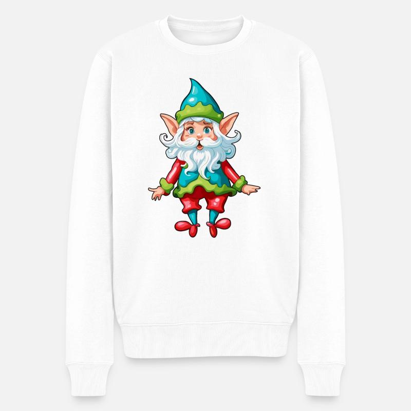 Diablotin / Nain / Fée / Noël / Elfe - Pull Premium bio Homme - blanc