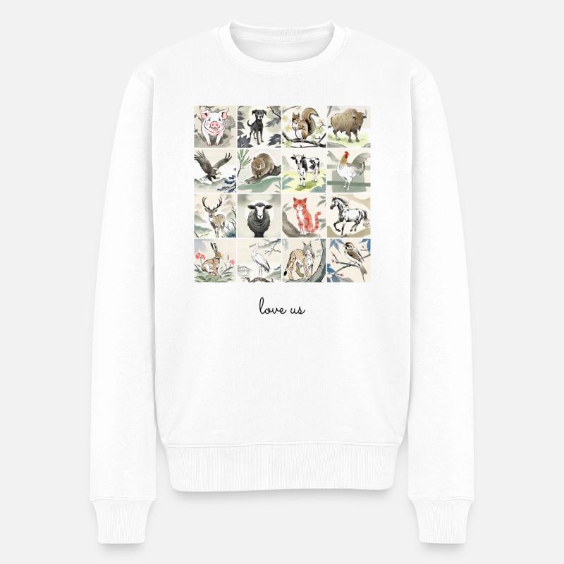 Aimez-nous Collage - Pull Premium bio Homme - blanc