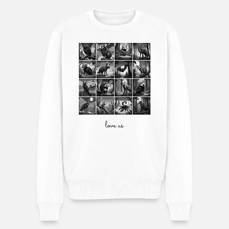 Liebe uns Collage 6 - Männer Premium Bio Pullover - Weiß