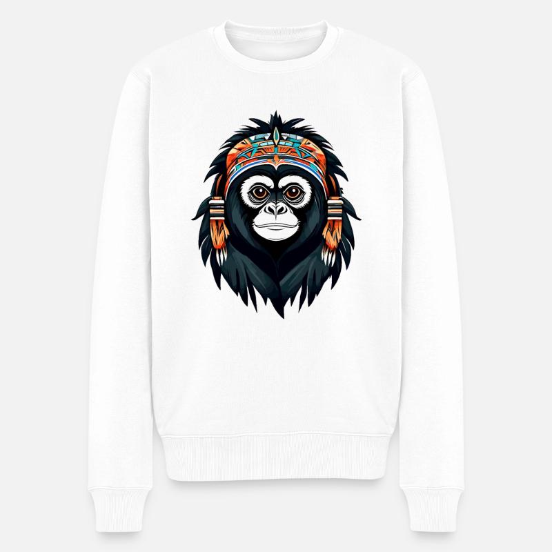 Gibbon - Männer Premium Bio Pullover - Weiß