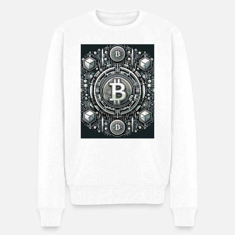 Crypto Frontier: Digital Evolution - Männer Premium Bio Pullover - Weiß