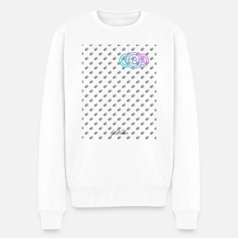 Bitcoin - Männer Premium Bio Pullover - Weiß