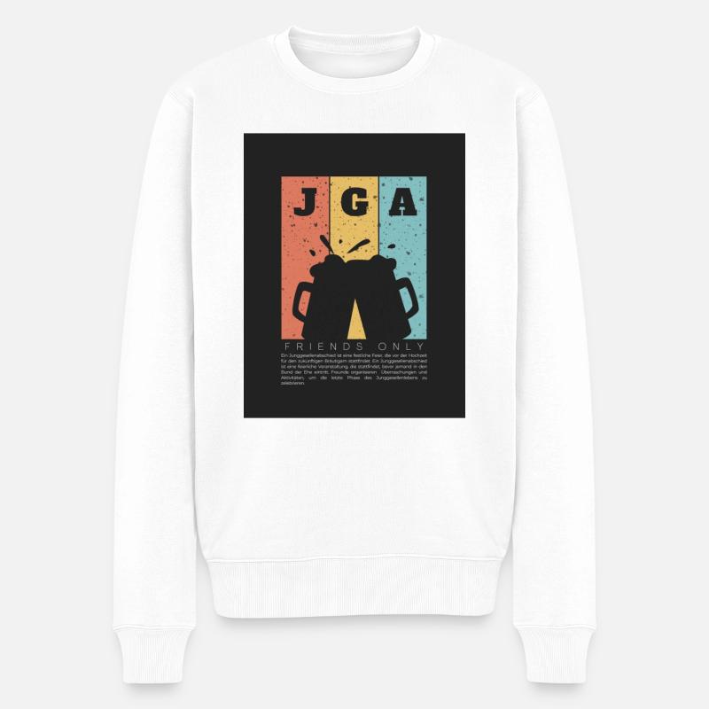 JGA friends only - Männer Premium Bio Pullover - Weiß
