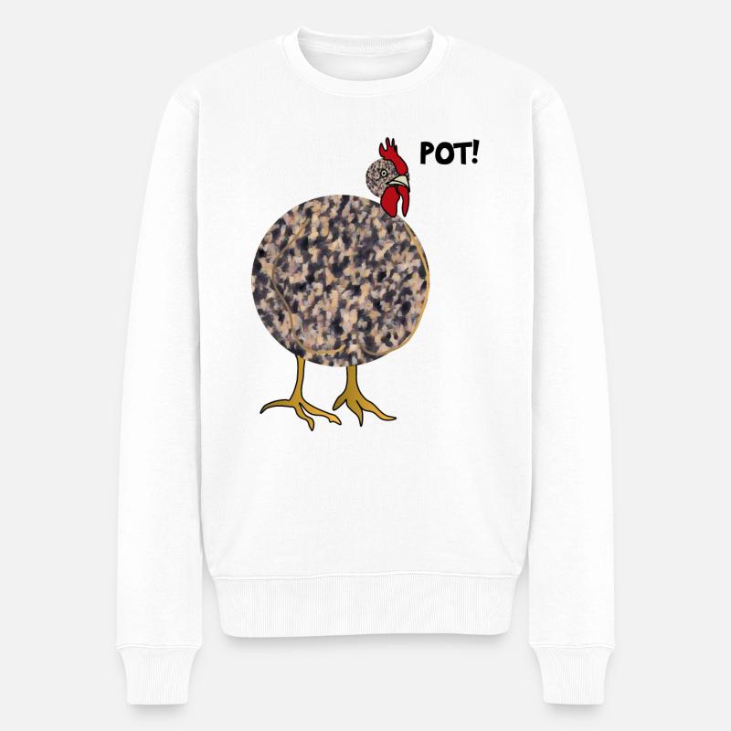 Topfklapperhenhuhn! - Männer Premium Bio Pullover - Weiß