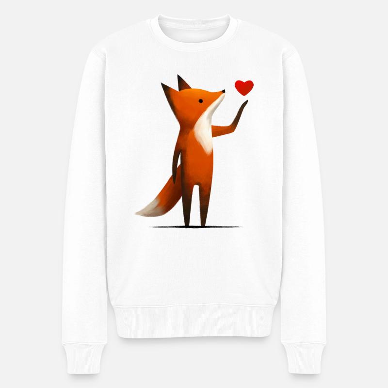 Renard avec du cœur - Pull Premium bio Homme - blanc