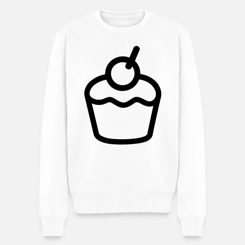Cupcake - Männer Premium Bio Pullover - Weiß