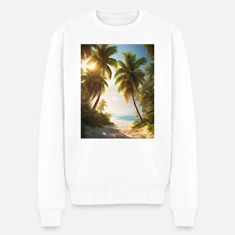 Plage d’été - Pull Premium bio Homme - blanc
