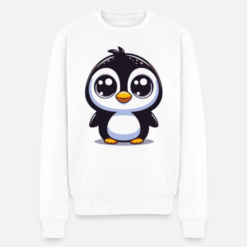 Pinguin - Männer Premium Bio Pullover - Weiß