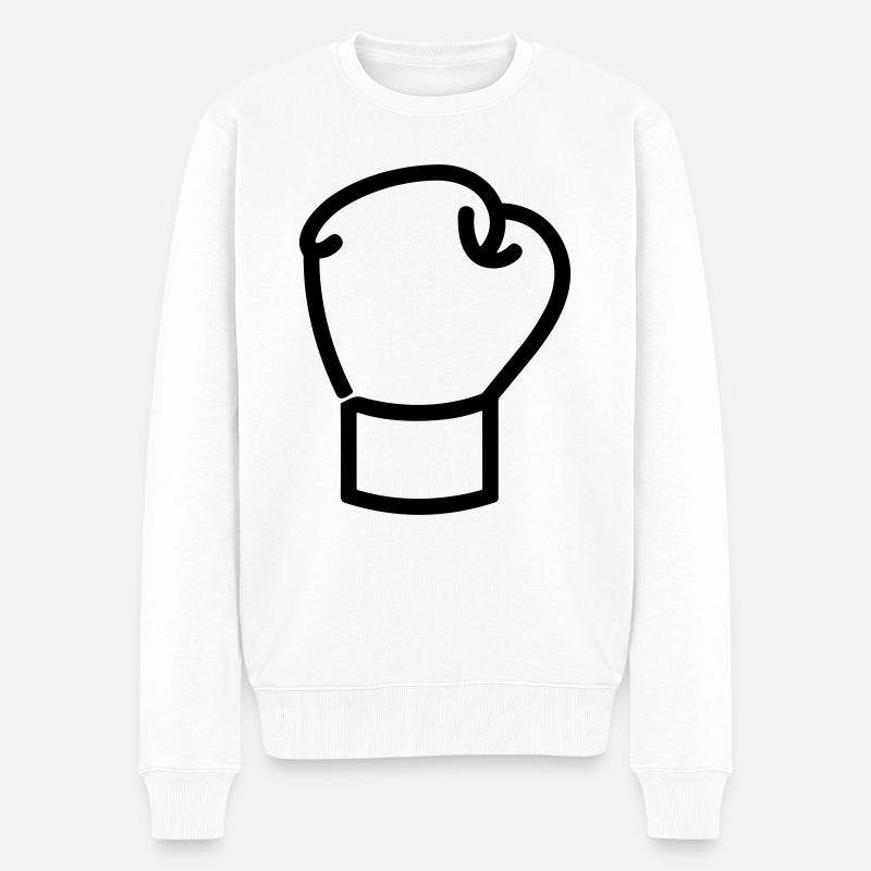 Boxhandschuh - Männer Premium Bio Pullover - Weiß