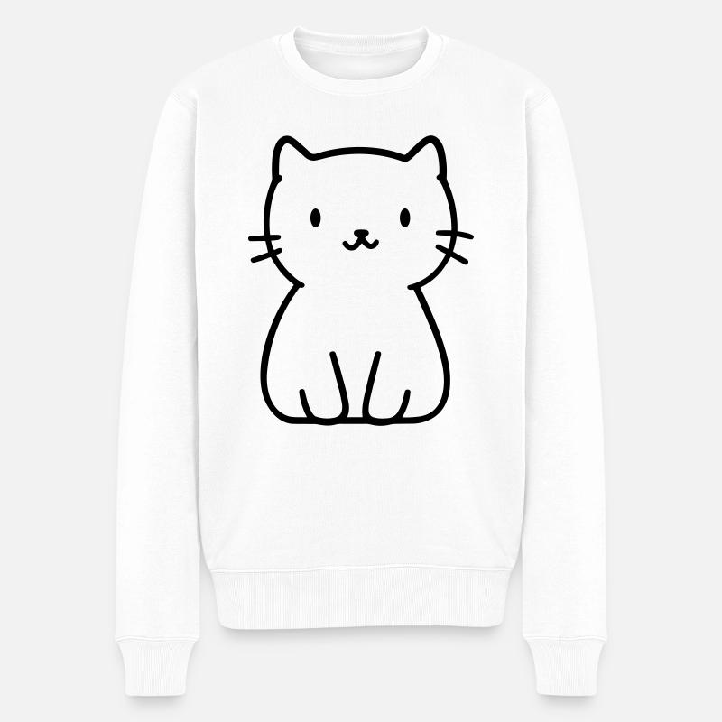 chaton - Pull Premium bio Homme - blanc