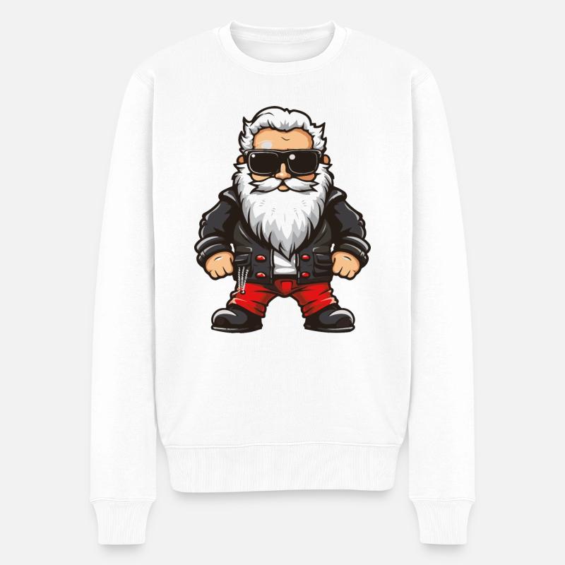 weihnachtsmann cool - Männer Premium Bio Pullover - Weiß