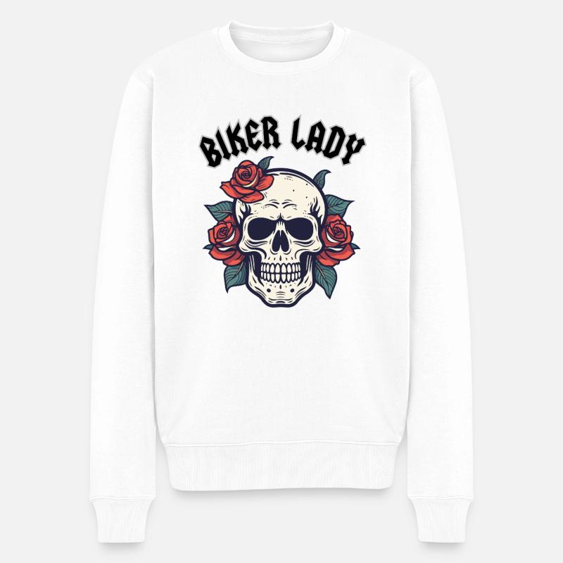 MOTARDE DAME À LA ROSE - Pull Premium bio Homme - blanc
