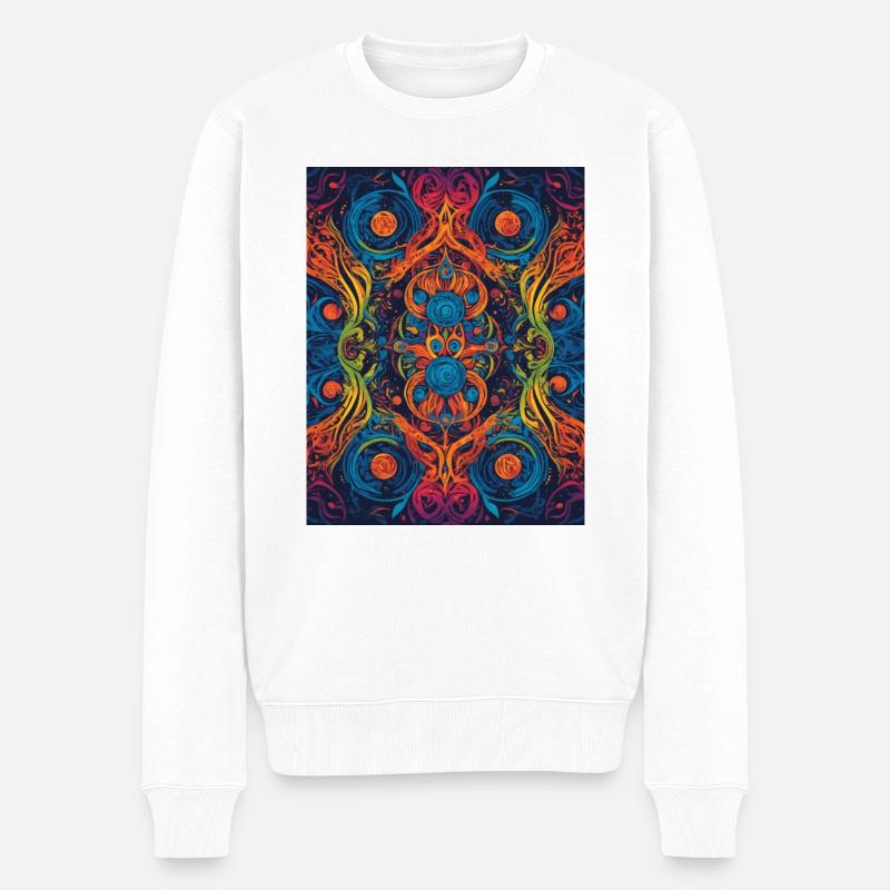 Abstrakte Symmetrie - Männer Premium Bio Pullover - Weiß