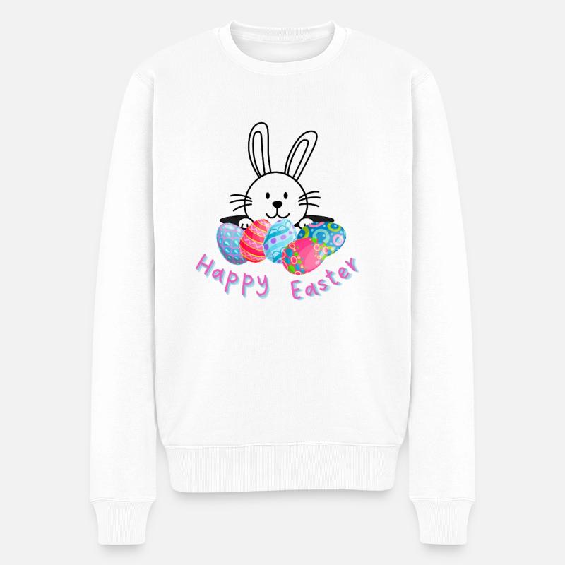 Happy Easter - Männer Premium Bio Pullover - Weiß