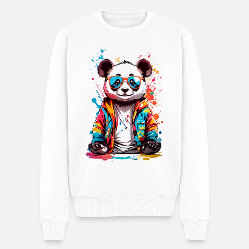 Cool Panda - Pull Premium bio Homme - blanc