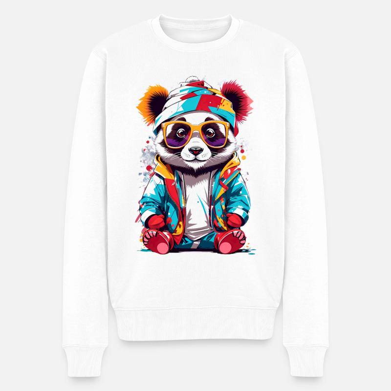 Cool Panda - Pull Premium bio Homme - blanc
