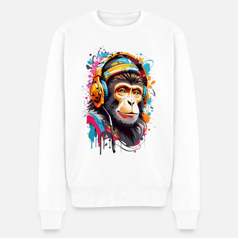 Singe cool - Pull Premium bio Homme - blanc