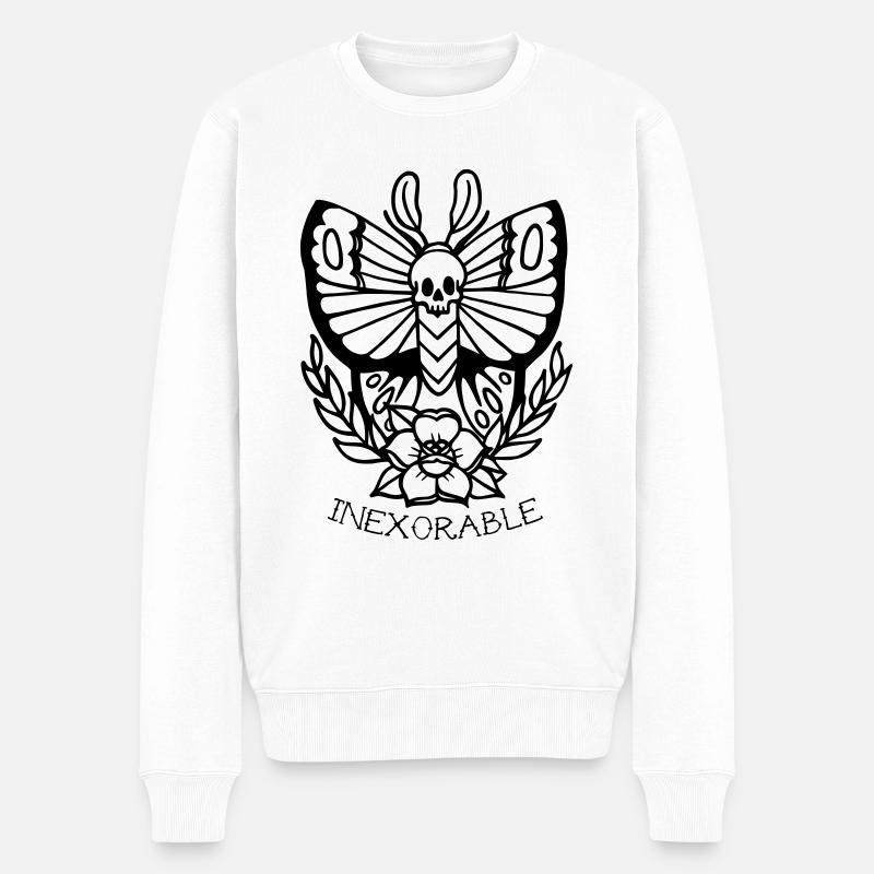 Tatouage traditionnel Moth - Pull Premium bio Homme - blanc