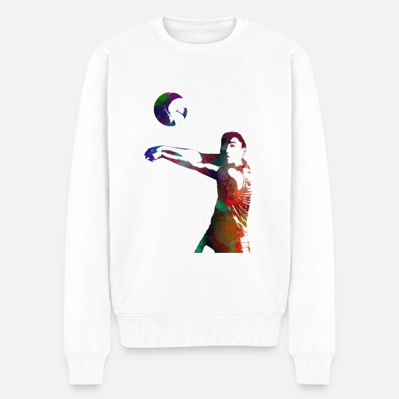 Volleyball Sport Kunst #volleyball - Männer Premium Bio Pullover - Weiß