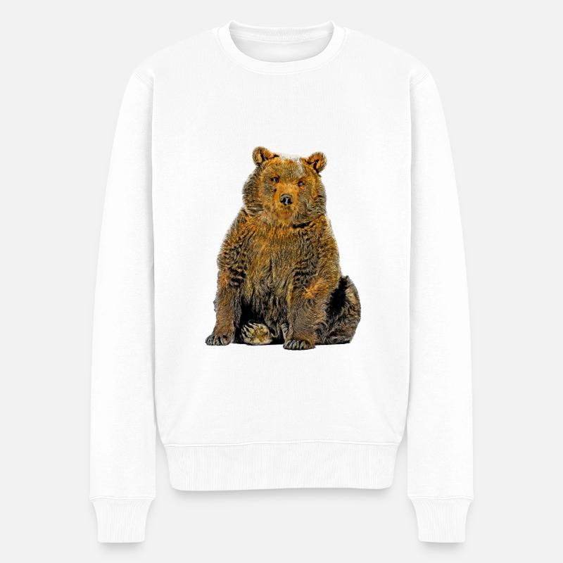 Ours de dessin animé - Pull Premium bio Homme - blanc