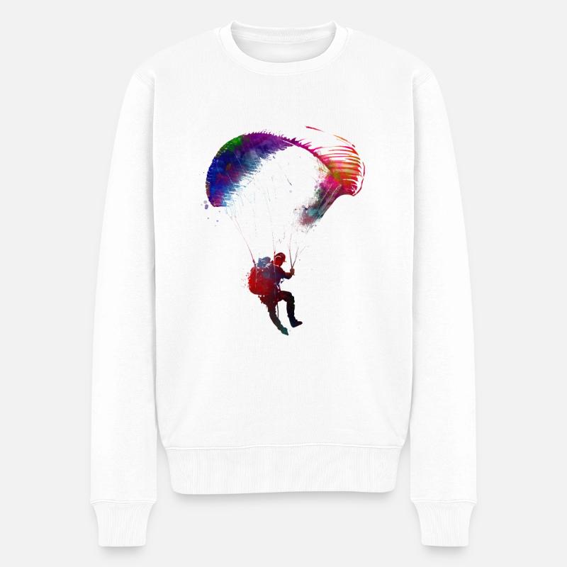 Fallschirmjäger Sport Kunst #paratrooper - Männer Premium Bio Pullover - Weiß