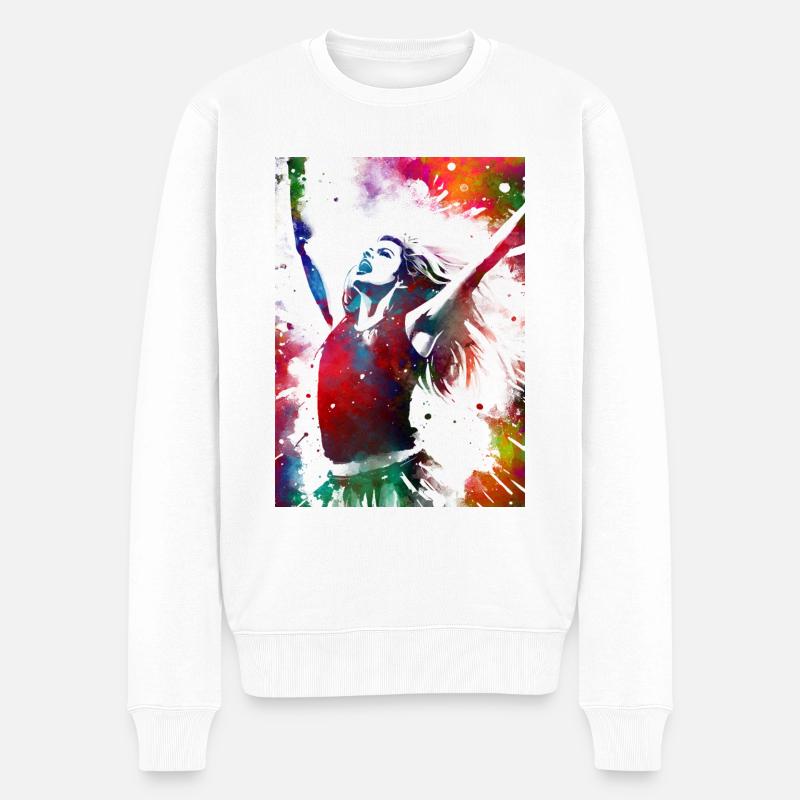Cheerleader Sport Kunst #cheerleader - Männer Premium Bio Pullover - Weiß