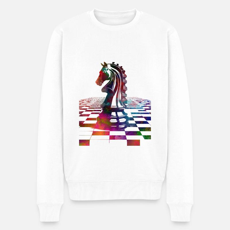 Schach #chess #sport - Männer Premium Bio Pullover - Weiß