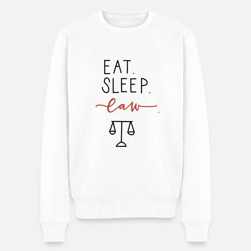 Eat Sleep Law - Männer Premium Bio Pullover - Weiß