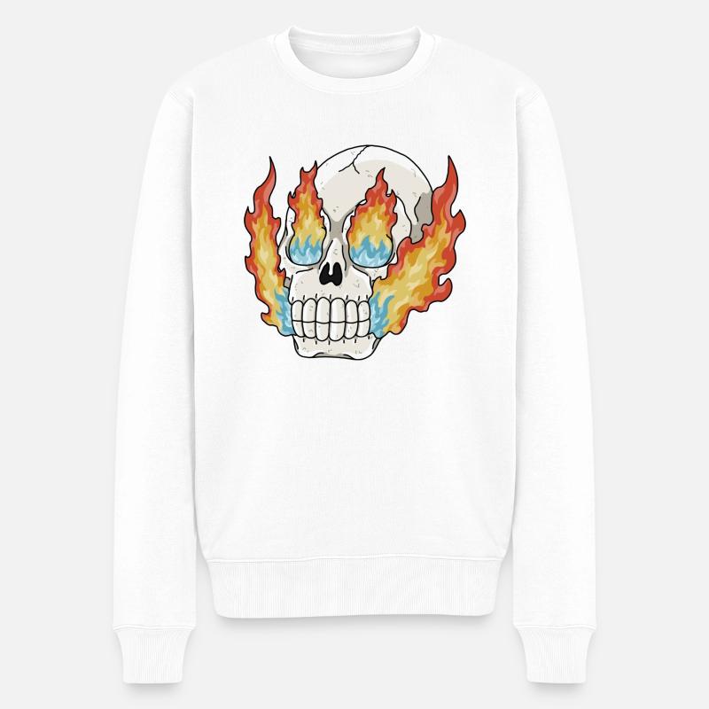 Crâne ardent - Pull Premium bio Homme - blanc