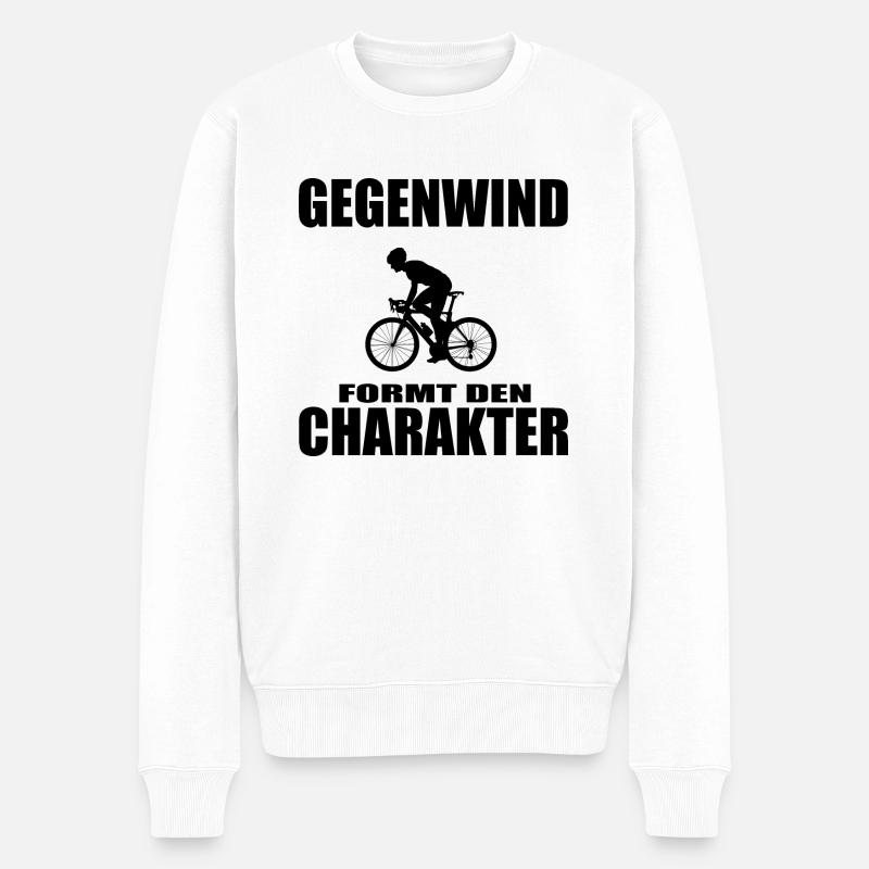Fahrrad - Männer Premium Bio Pullover - Weiß
