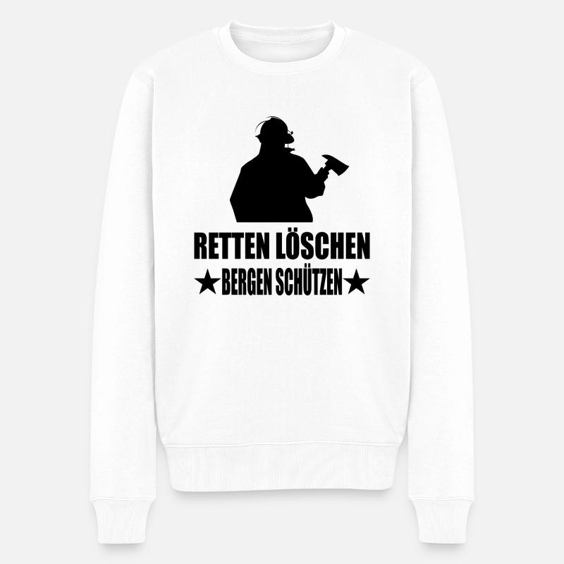 Feuerwehr - Männer Premium Bio Pullover - Weiß
