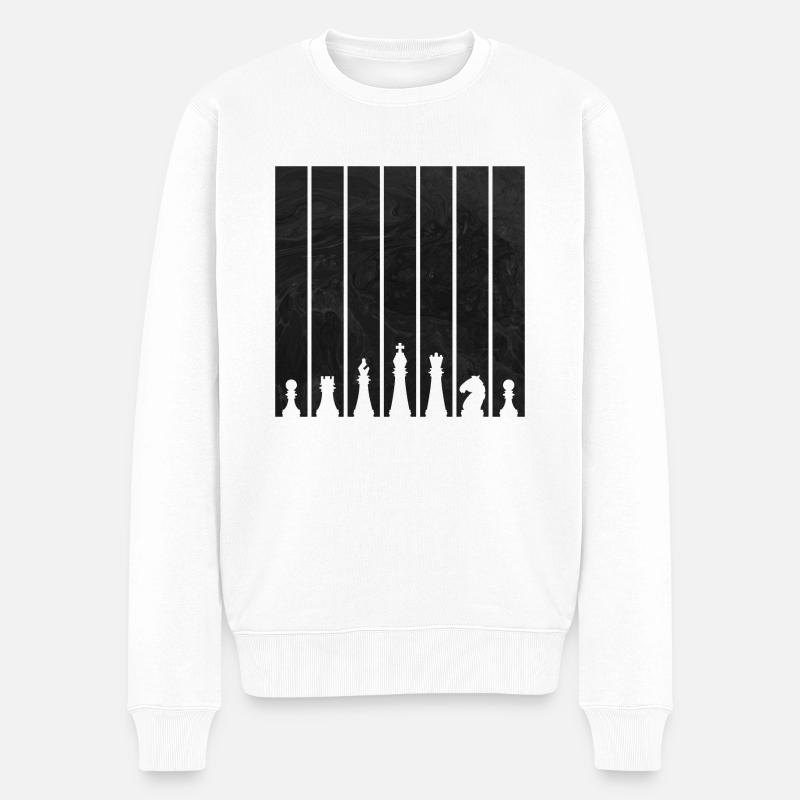 SCHACH - Männer Premium Bio Pullover - Weiß