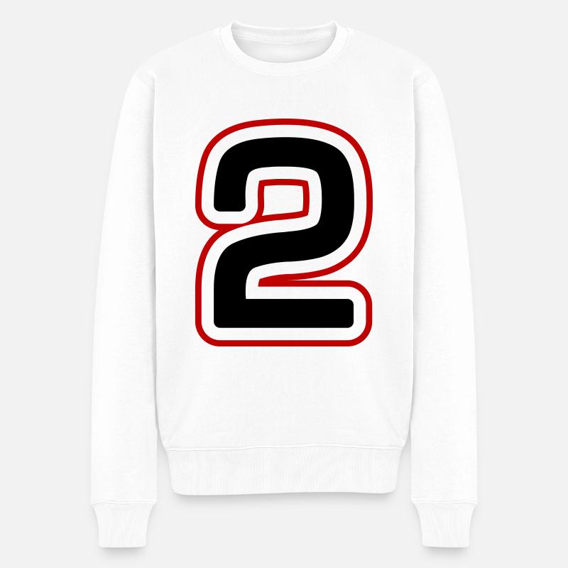 2 Zahl symbol - Männer Premium Bio Pullover - Weiß