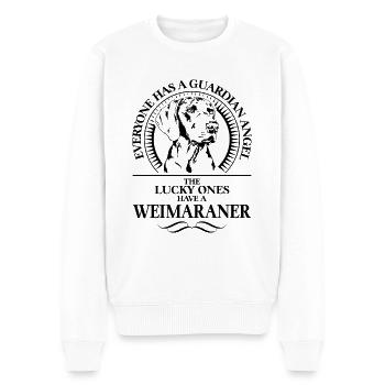 WEIMARANER Guardian Angel Hundespruch Wilsigns - Männer Premium Bio Pullover - Weiß - Vorne - Thijin (182cm)