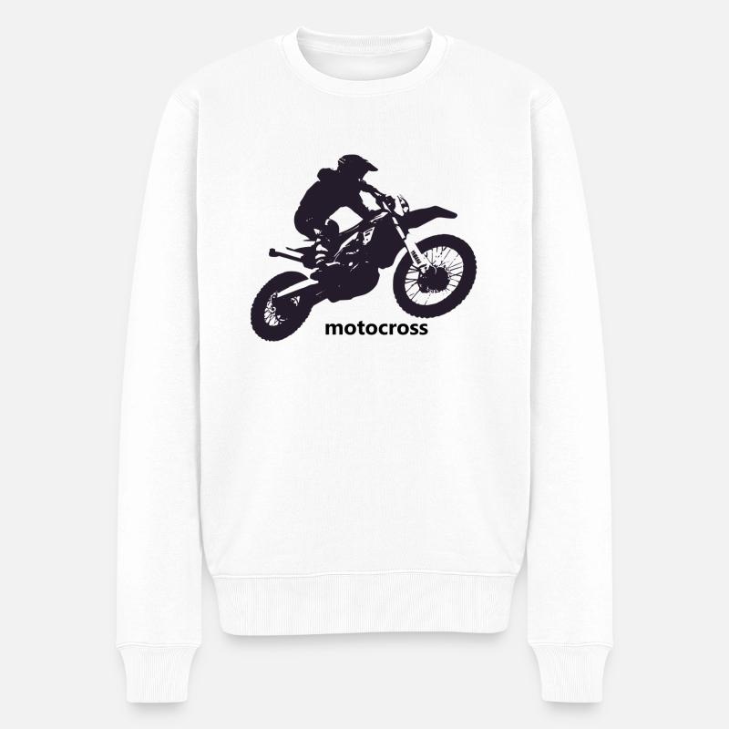 Motocross - Pull Premium bio Homme - blanc