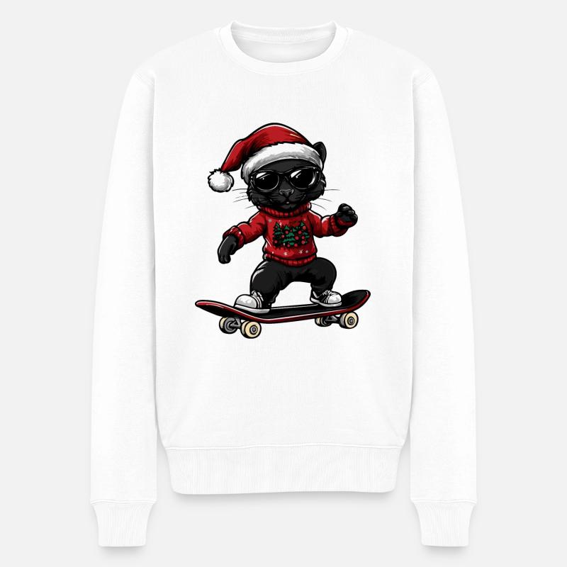 Panthère Noël Drôle - Pull Premium bio Homme - blanc