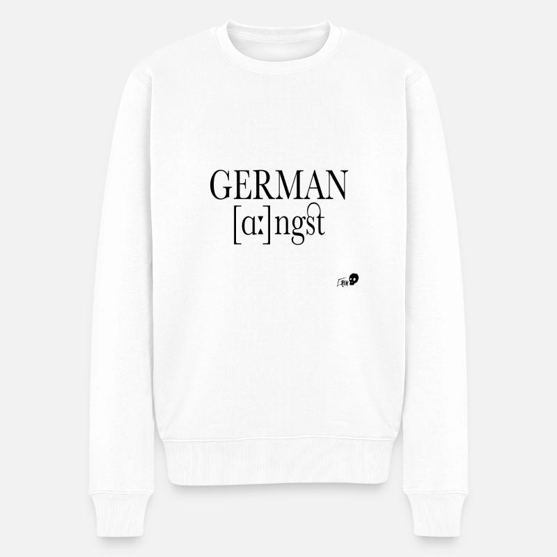 GERMAN ANGST - Männer Premium Bio Pullover - Weiß