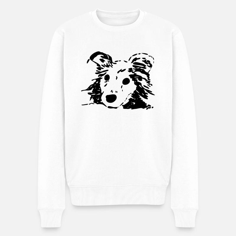 Hund, Liebhaber, Geschenk, Geschenkidee - Männer Premium Bio Pullover - Weiß