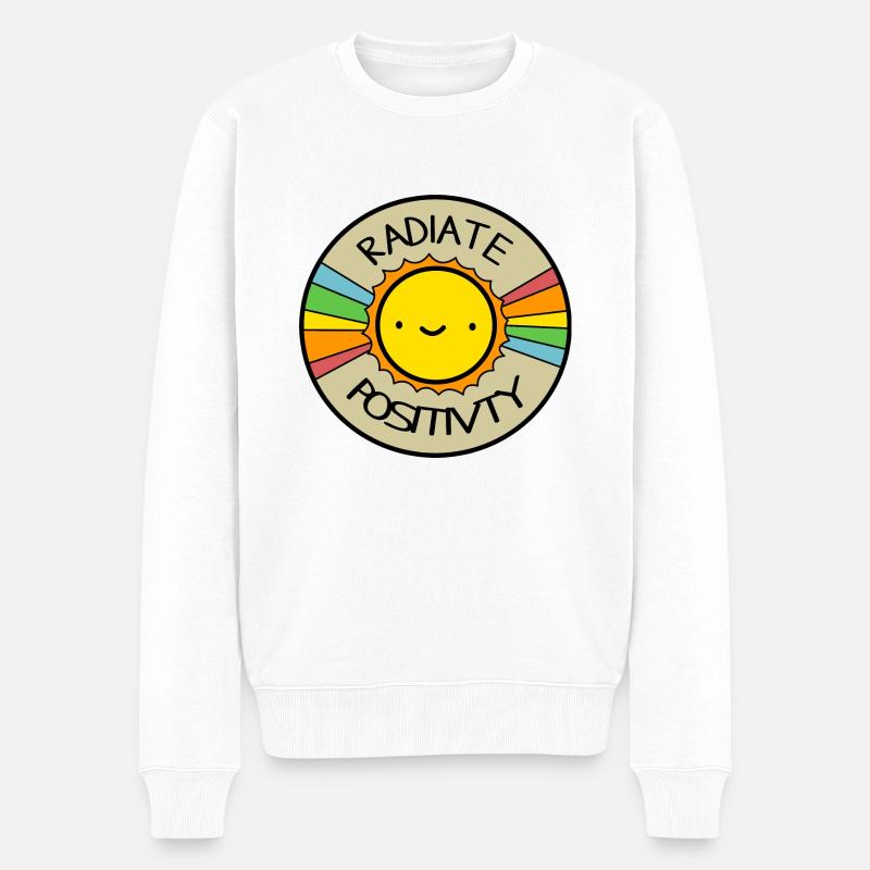 Positivität ausstrahlen Radiate Positivty - Männer Premium Bio Pullover - Weiß