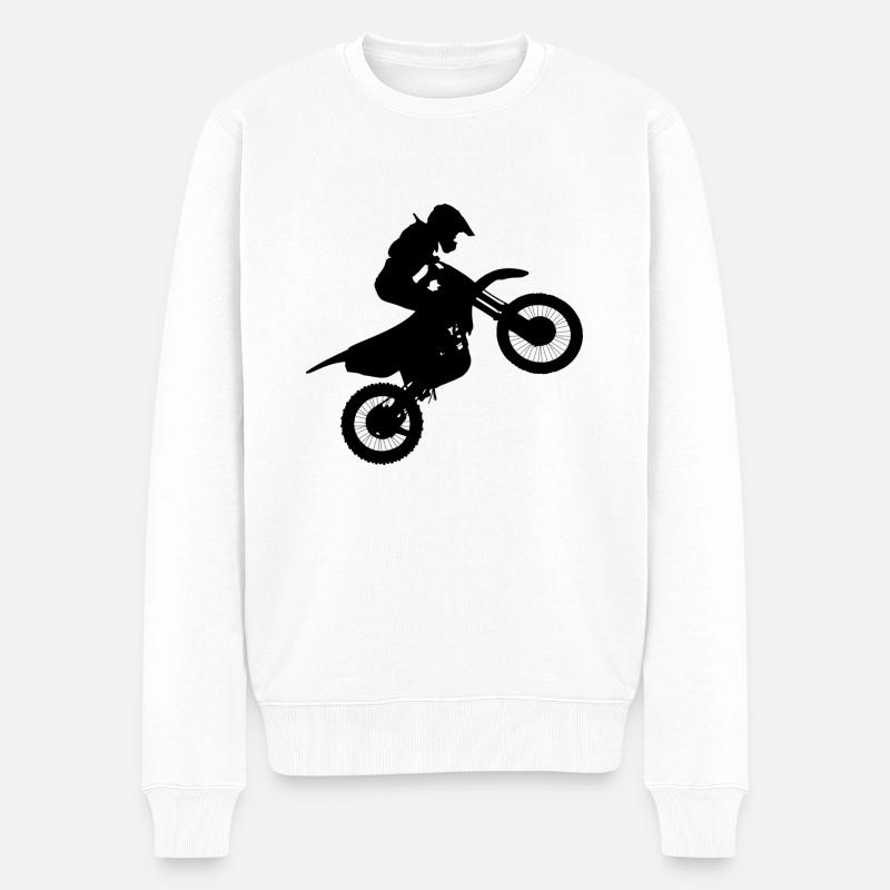 Motorcross - Männer Premium Bio Pullover - Weiß