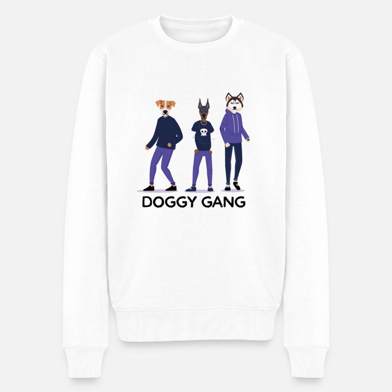 Hundebande - Männer Premium Bio Pullover - Weiß