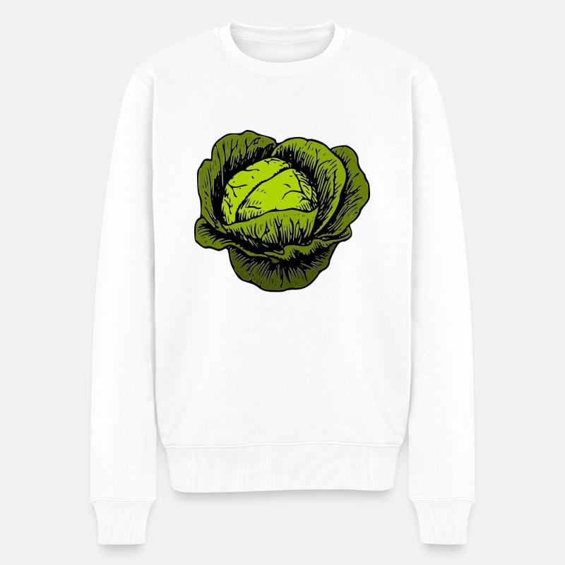 Kohlkopf - Männer Premium Bio Pullover - Weiß