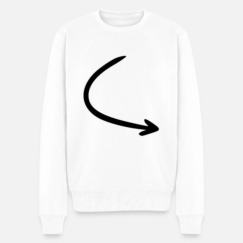 Flèche dessin croquis noir - Pull Premium bio Homme - blanc